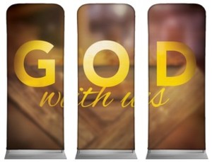 God With Us Manger Triptych 2'7" x 6'7" Sleeve Banners