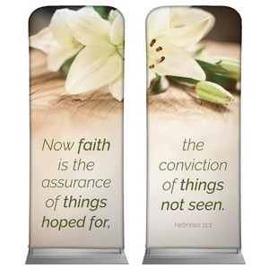 Faith Lilies Pair 2'7" x 6'7" Sleeve Banners