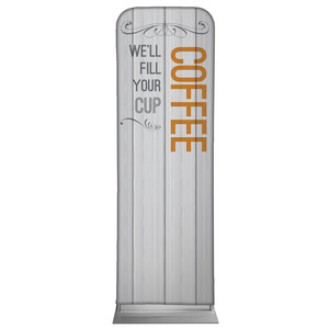 Painted Wood Coffee 2' x 6' Sleeve Banner