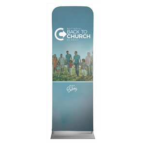 Back to Church Sunday People 2' x 6' Sleeve Banner
