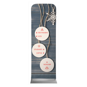 Wood Ornaments Directional 2' x 6' Sleeve Banner
