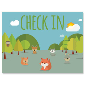 Woodland Friends Check In Jumbo Banners
