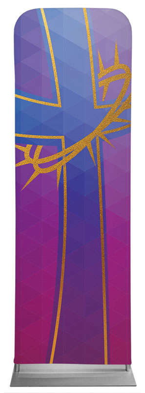Banners, Easter, Bold Iconography Purple Cross, 2' x 6'