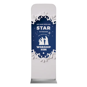 Paper Cut Out Christmas Blue 2' x 6' Sleeve Banner