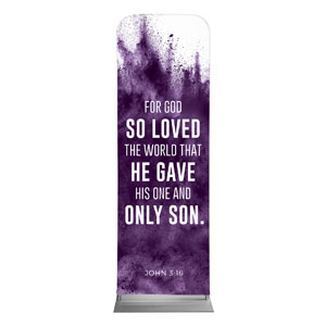 Purple Powder John 3:16 2' x 6' Sleeve Banner