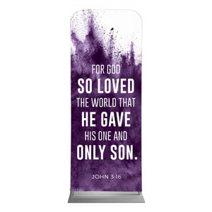 Purple Powder John 3:16 2'7" x 6'7" Sleeve Banners