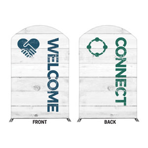 Shiplap Welcome Connect White 5' x 8' Curved Top Sleeve