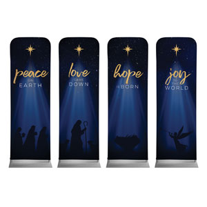Christmas Star Hope is Born Advent Set 2 x 6 Sleeve Banner