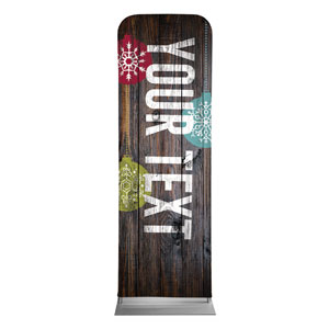 Dark Wood Christmas Ornaments Your Text 2' x 6' Sleeve Banner