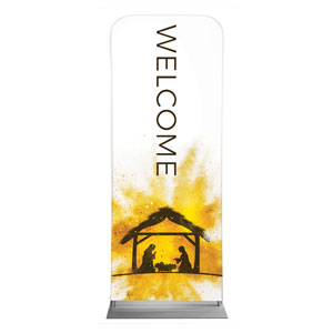 Gold Powder Creche Welcome 2'7" x 6'7" Sleeve Banners