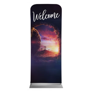 Dramatic Tomb Easter Welcome 2'7" x 6'7" Sleeve Banners
