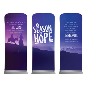 A Season Of Hope Purple Triptych 2'7" x 6'7" Sleeve Banners