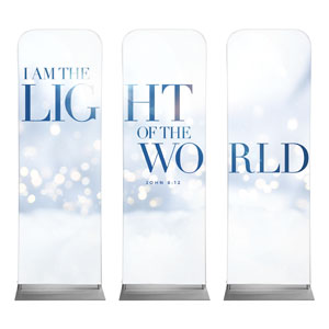 Light Of The World Sparkle Triptych 2' x 6' Sleeve Banner