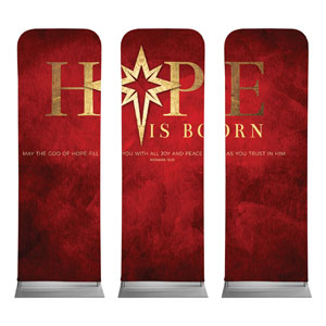 Hope Is Born Star Triptych 2' x 6' Sleeve Banner