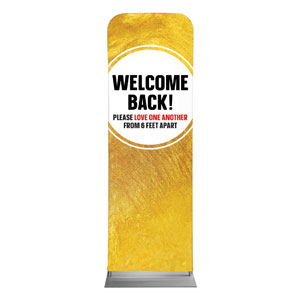 Gold Dot Welcome Back Distancing 2 x 6 Sleeve Banner