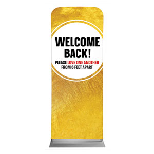 Gold Dot Welcome Back Distancing 2'7" x 6'7" Sleeve Banners