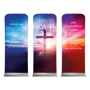 Love Easter Colors Triptych 2'7" x 6'7" Sleeve Banners