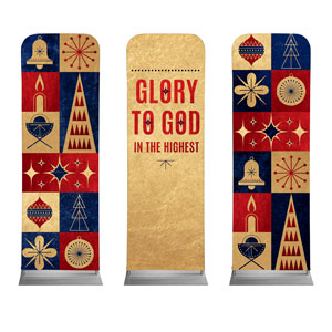 Celebrate Christmas Icons Triptych 2' x 6' Sleeve Banner