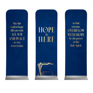 Hope is Here Gold Triptych 2' x 6' Sleeve Banner