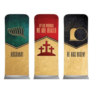 Easter Season Icons Triptych 2'7" x 6'7" Sleeve Banners