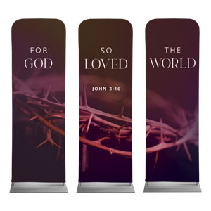 So Loved Crown Triptych 2' x 6' Sleeve Banner