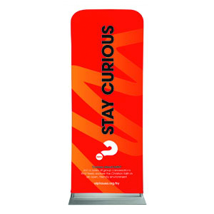 Alpha Stay Curious Vertical 2'7" x 6'7" Sleeve Banners