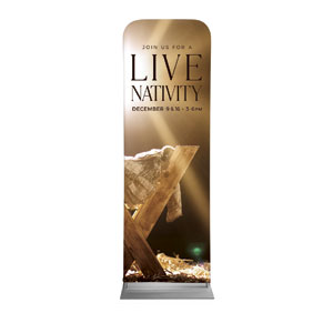 Live Nativity Manger 2' x 6' Sleeve Banner