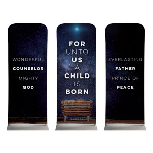 A Child Is Born Triptych 2'7" x 6'7" Sleeve Banners