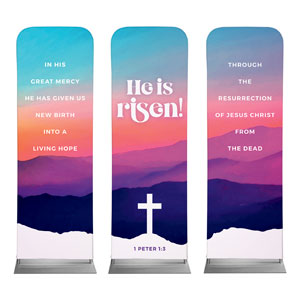 Easter At Mountains Triptych 2' x 6' Sleeve Banner