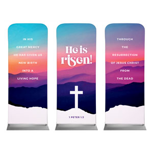 Easter At Mountains Triptych 2'7" x 6'7" Sleeve Banners
