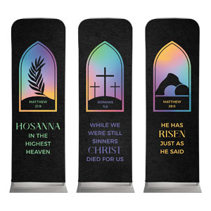 Easter Window Icons Triptych 2' x 6' Sleeve Banner