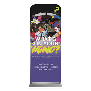 Alpha Youth What's On Your Mind? Friends Purple 2'7" x 6'7" Sleeve Banners