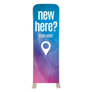 Bright Gradient New Here 2' x 6' Sleeve Banner