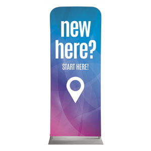 Bright Gradient New Here 2'7" x 6'7" Sleeve Banners