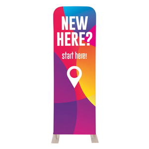 Curved Colors New Here 2' x 6' Sleeve Banner