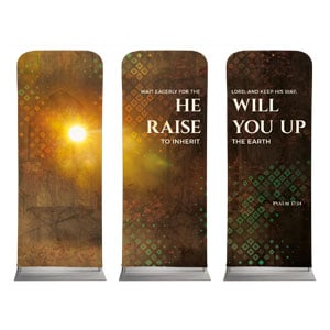 Psalm 37:34 Triptych 2'7" x 6'7" Sleeve Banners