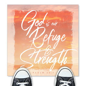 Beautiful Praise Refuge and Strength Floor Stickers