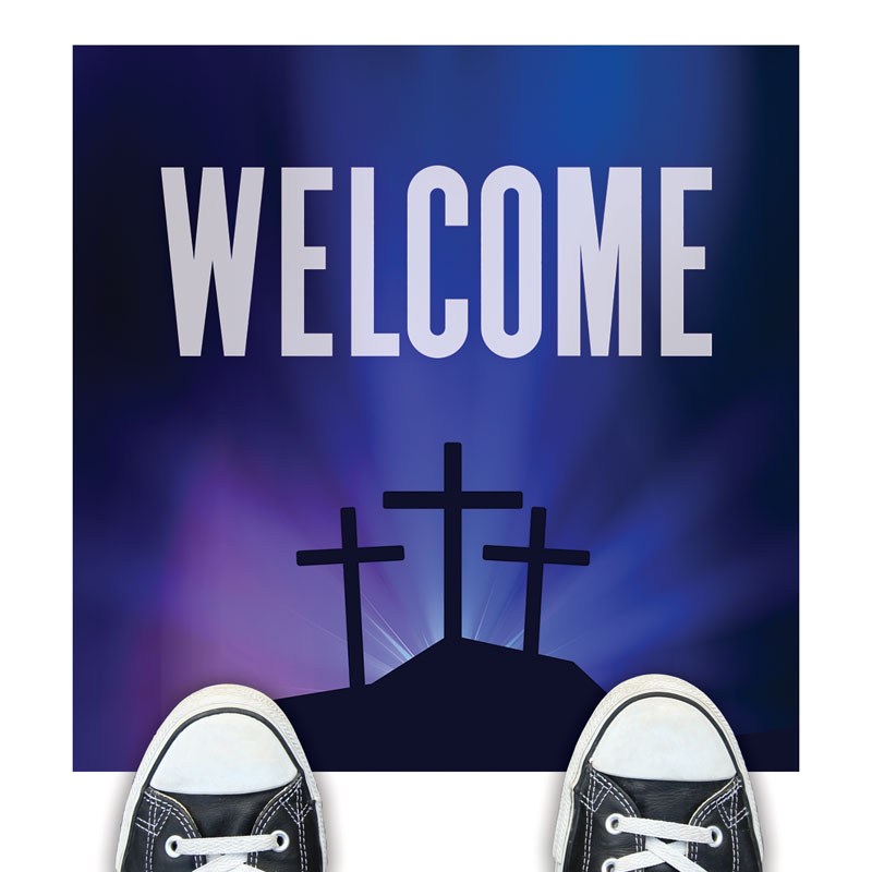 Floor Stickers, Easter, Aurora Lights Celebrate Easter Welcome, 17 x 17