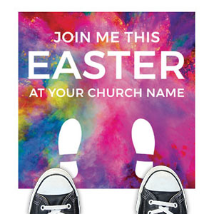 Back To Church Easter Feet Floor Stickers
