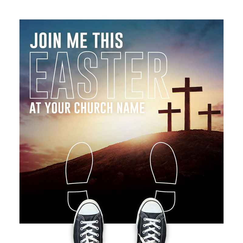 Easter Hope Outline Feet Floor Sticker - Church Banners - Outreach ...