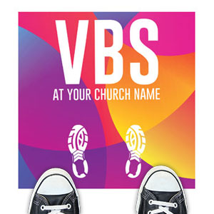 Curved Colors VBS Feet Floor Stickers