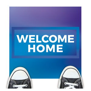 Welcome Home Blue Floor Stickers