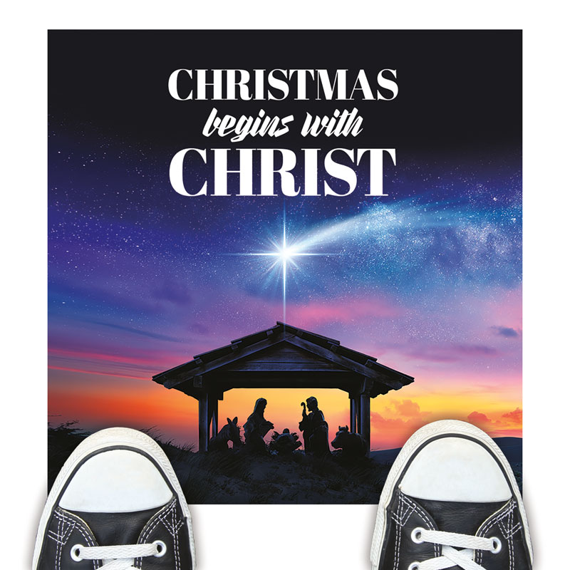 Floor Stickers, Christmas, Christmas Begins Star, 12 x 18