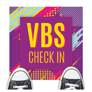 VBS Neon Check In Floor Stickers