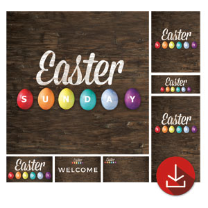 Easter Sunday Egg Church Graphic Bundles