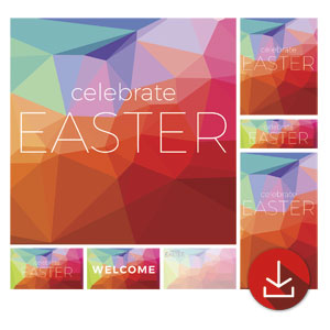 Bright Geometric Easter Church Graphic Bundles