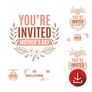 Flowers Invited Mothers Day Church Graphic Bundles