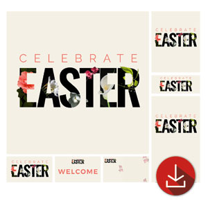 Easter Flower Letters Church Graphic Bundles