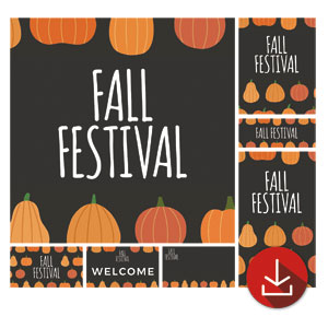 Pumpkins Hand Drawn Fall Festival Church Graphic Bundles