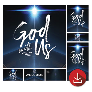 God With Us Stable Church Graphic Bundles